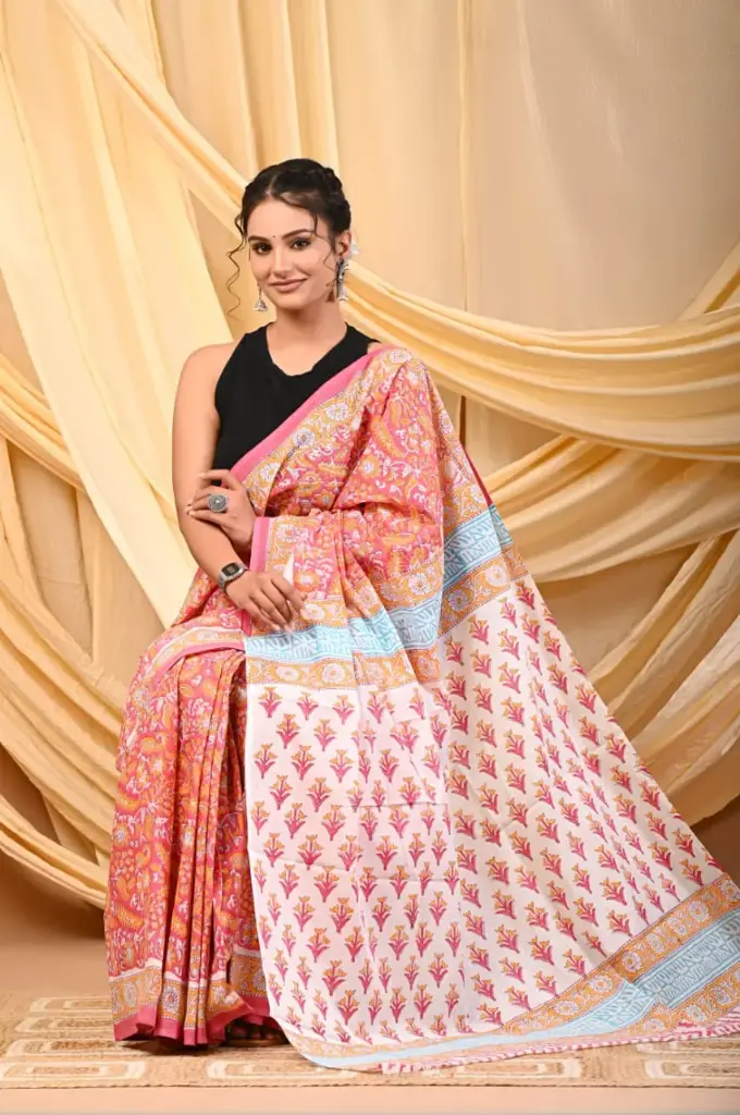 Mulmul cotton saree 