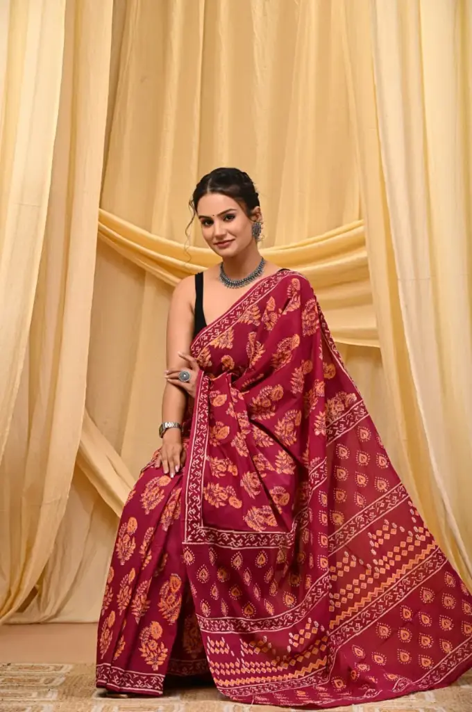 Mulmul cotton saree 