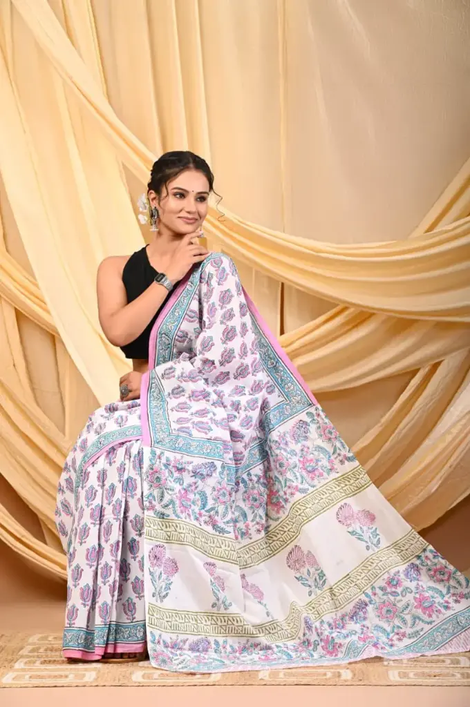 Mulmul cotton saree 