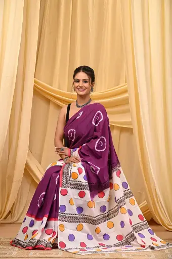 Mulmul cotton saree 