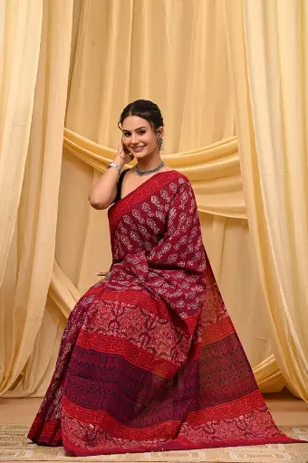 Mulmul cotton saree 