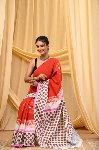 Mulmul cotton saree 