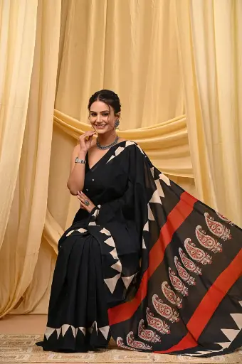 Mulmul cotton saree 