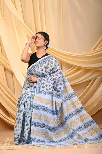 Mulmul cotton saree 