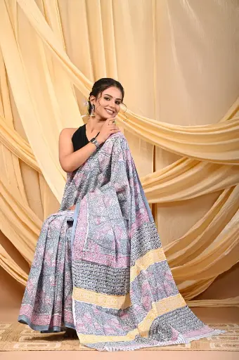 Mulmul cotton saree 