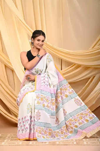 Mulmul cotton saree 