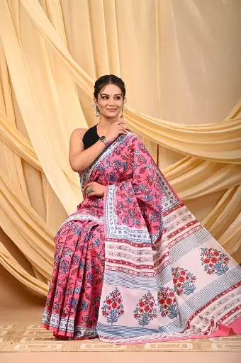 Mulmul cotton saree 