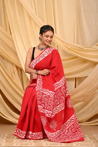 Mulmul cotton saree 